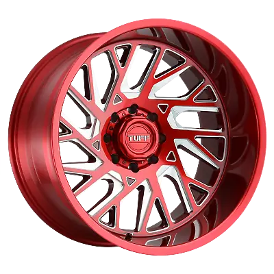 1 New 22X12 -45 8X165.1 Tuff T4B Candy Red W/ Milled Spoke Wheel/Rim • $428.77