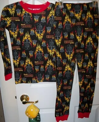 $16.91 • Buy Darth Vader Star Wars Black 2 Piece Set Long Pajama PJ Boys Size 6 NWT