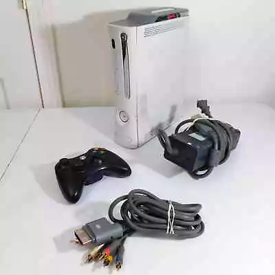 Microsoft Xbox 360 Phat Console Bundle With OEM Cables Controller HDD Tested • $74.99