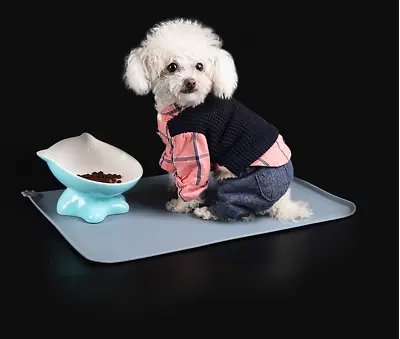 £4.89 • Buy Pet Food Mat Cat Dog Puppy Silicone Feeding Waterproof Non Slip Bowl Placemat UK