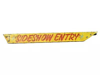 Vintage Carnival Sideshow Entry Sign Hand Painted Wood Murphy Amusements • $14.01