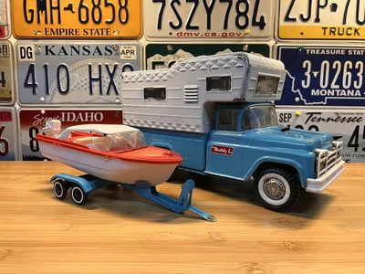 $265 • Buy Vintage 1960’s Buddy L Camper, Jeannie B Boat, Motor & Trailer ALL ORIGINAL L@@K