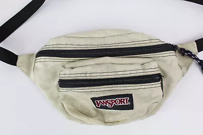 Vintage Jansport Ripstop Fanny Hip Pack Belt Bag USA White • $15