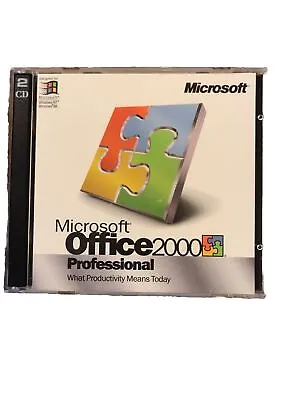 Genuine Microsoft Office 2000 Professional SR1 Upgrade - 2-CD Set On Holo Discs  • $24.99