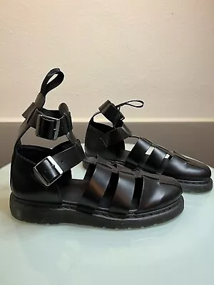 Dr. Martens Geraldo Strap Gladiator Sandal Black Leather Men’s Size 13 New Rare • $95