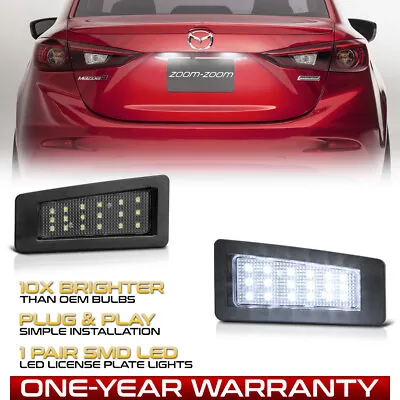 [SUPER BRIGHT] 14-18 Mazda 3 Sedan/CX3 White LED License Plate Light Housing SET • $12.99
