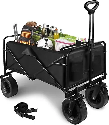 Camping Beach Wagon Portable Large Capacity Garden Cart W/ All Terrain Big Wheel • $64.99