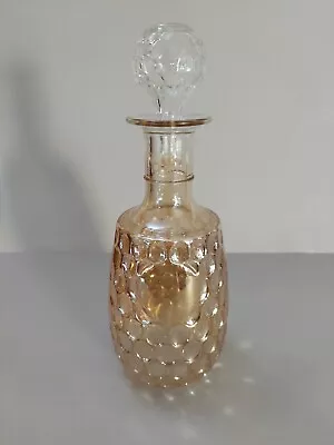 Vtg Old Forester Whiskey Decanter Amber Opalescent Glass Thumbprint Apothecary • $32.91