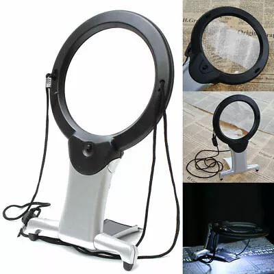 Hands Free Chest Rest LED Magnifier Neck Wear Visual Aid Illuminated Magnifying • £7.93