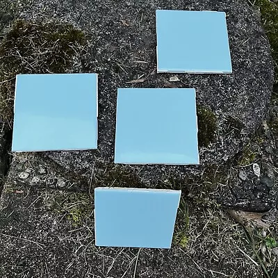 Vintage 1960’s Sky Blue 4.25” X4.25” Ceramic Glossy Tile Bathroom • $6