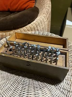 Vintage 42 Piece Leather Engraving Tool Set With Antique Box • $75