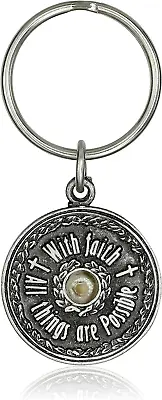 Genuine Mustard Seed Pewter Keychain With Faith All Things Are Possible • $22.65