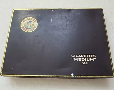 Vintage Player's Navy Cut Cigarettes  Medium  Metal Tin Black • $17.50