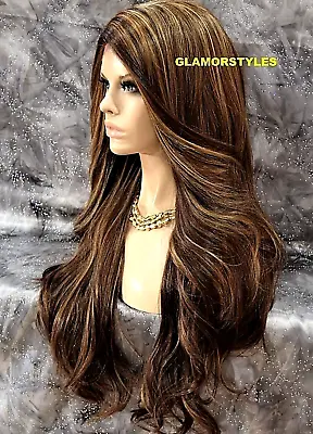 Lace Front Full Wig Long Wavy Layered Golden Brown Mix Heat Ok Nwt • $79.95