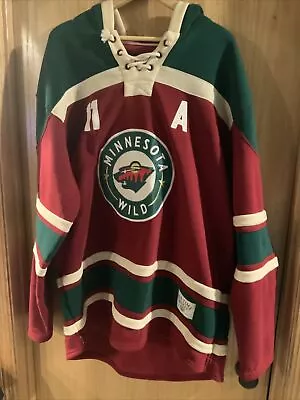 $115 • Buy NEW Zach Parise Minnesota Wild Old Time Hockey Jersey Hoodie NHL