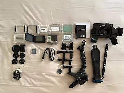 GoPro Hero 3+ Silver Edition W/ LCD Touch BacPac Jaws Mount + More Accessories • $140