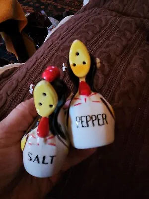 Vintage Japan Rooster Chicken Salt & Pepper Shaker Set Hand Painted Ceramic • $16