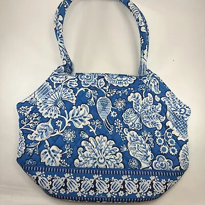 Vera Bradley Blue Lagoon Tote Bag Purse Womens Shoulder Bag Blue Floral • $19