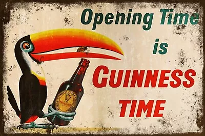 £12.95 • Buy Guinness Time Vintage Advert, Aged Look New Metal Sign, Bar Pub Mancave