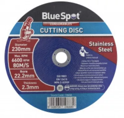 Blue Spot Stainless Steel Metal Cutting Angle Grinder Disc 230mm 9 ‘’ Blade 1mm • £4.49