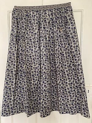 Liberty Plus Cotton Skirt Size 12-14 Elasticated Waist.  • £14.99