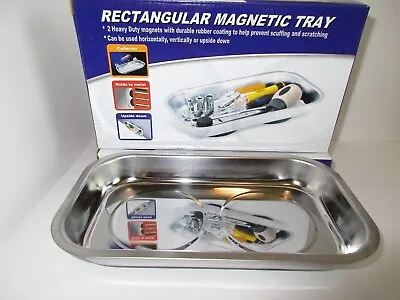 Rectangle Magnetic Parts Tray Stainless Steel 9 1/2  X 5 1/2  #5886 • $12.99