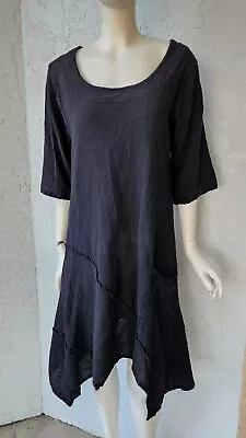 Maria De Guadalajara Cotton Gauze Day Dress Lagenlook Size Medium Large Cotton • $49.95