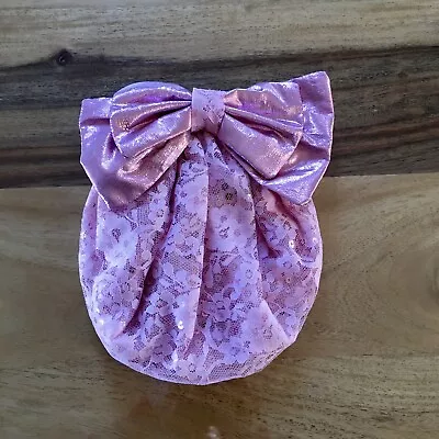 Vintage Bow Snood For Hair Sparkling Pink  • $13.99