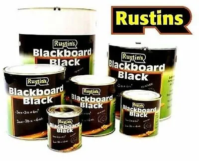 Rustins - Quick Dry Blackboard Black Paint  - MATT - 100ML / 250ML / 500ML / 1L • £11.79