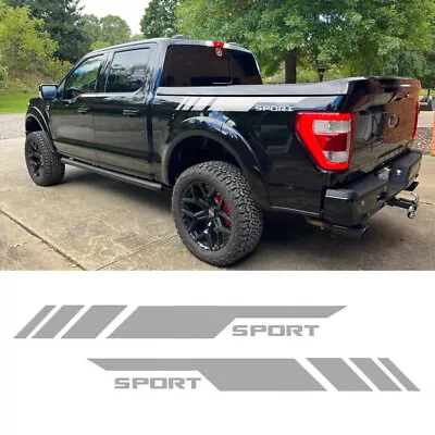 Matte Silver Sport Side Bed Rear Trunk Vinyl Decal Sticker Stripe For Ford F-150 • $19.99