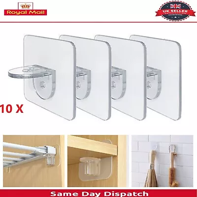 10X Shelf Support Plastic Self Adhesive Bracket Wardrobe Cabinet Shelves Holders • £3.74