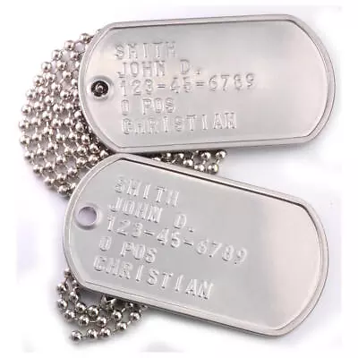 Custom Military Dog Tags Set All Branches • $5.99