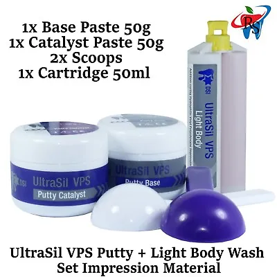 Dental UltraSil VPS Impression Material Full Set Putty 100g + 50ml Wash • $39.90