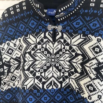 Icewear Iceland Pullover Fair Isle Wool Sweater Men Sz Medium Nordic Snowflake • $68