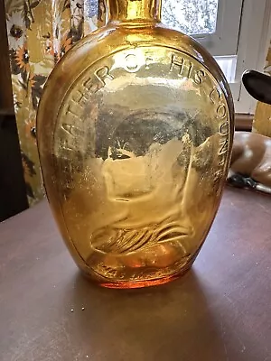 GEORGE WASHINGTON WHEATON BOTTLE Amber Glass Father Of His Country Bottle • $25