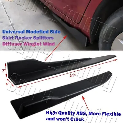 Black Car Side Skirt Rocker Splitters Diffuser Winglet Wind 31  X 4  Universal • $23.88