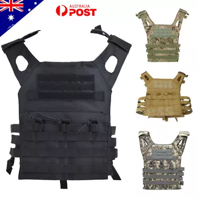 Military Tactical Vest JPC Airsoft Molle Combat Plate Carrier Paintball Hunting • $40.75