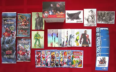 AVENGERS ASSEMBLE Base Set Of 176 Cards + Chase Foils Stickers Upper Deck 2012 • $84.95