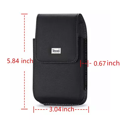 Reiko Black Vertical Leather Canvas Belt Clip Case Pouch For Samsung S5/S4/S3 • $9.99