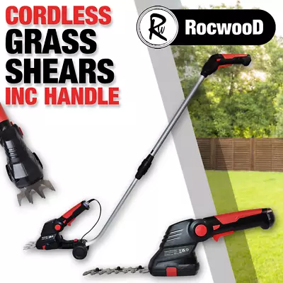 2 In 1 Garden Electric Cordless Grass Shears & Hedge Trimmer RocwooD 3.6V Handle • £37.95