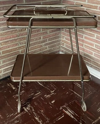 $79.99 • Buy Vtg MCM Cosco Metal Rolling 2-Tier Kitchen / Tea / Bar Cart