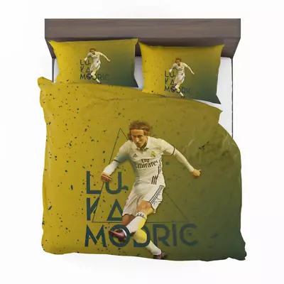 Luka Modric Read Madrid Croatia Footballer Quilt Duvet Cover Set Bed Linen • £51.59