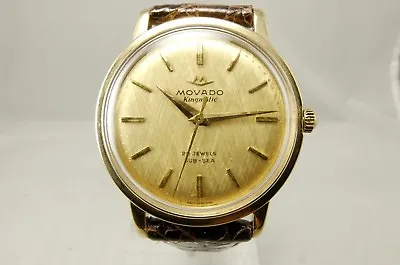 MOVADO VINTAGE 1960s 14K GOLD SUB-SEA KINGMATIC AUTOMATIC WATCH 40531 • $1550