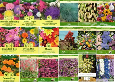 Garden Flower Seeds. For Gardens-Pots-Baskets- Cutting-Drying-Multibuy Options • £1.95