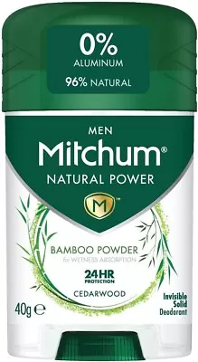 Mitchum Men Natural Deodorant Stick Aluminium And Cruelty-Free Vegan Cedarwood • £5.10