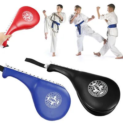 Taekwondo Double Kick Paddle Kick Pad Punching Target Karate Kickboxing Training • £15.23