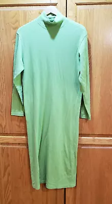 J.Crew Women's  Size XL Casual Celadon Green Mock Turtleneck Cotton Midi Dress • $10.99