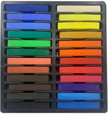 Artist's Soft Dry Pastels Box Set - 24 Colours Drawing Art Chalk Square. • £8.99