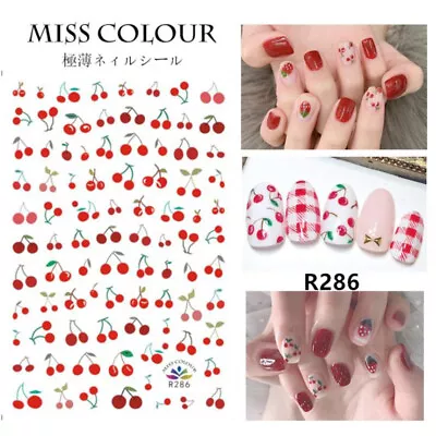 Nail Stickers Waterproof Nail Art Design DIY Decal Flower Fruit Starter Easy Use • $1.95