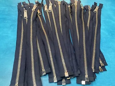 LOT OF 26 Vintage NAVY 12 Inch Metal TALON SEPARATING ZIPPERS Large Pull Heavy • $39.99